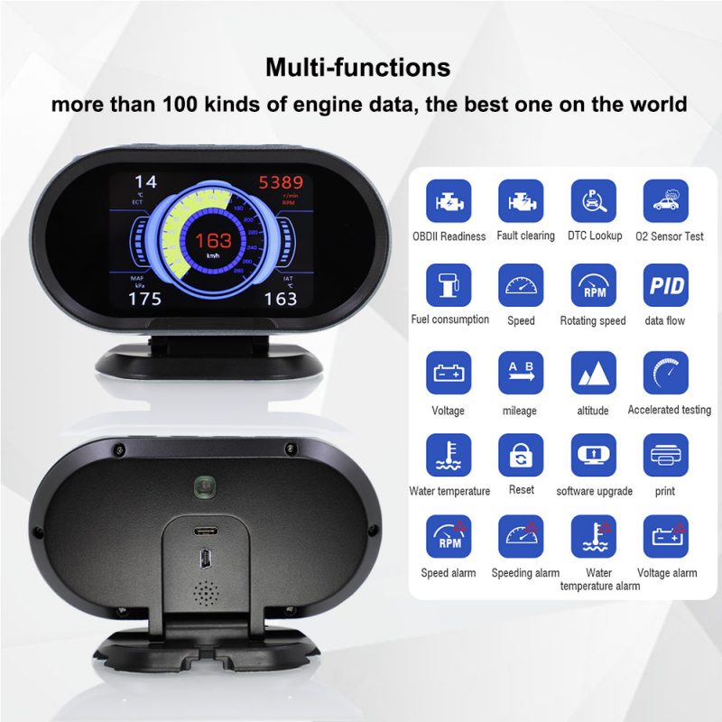 V70 OBD2 Gauge VJOYCAR GPS Tracker Car Hud Head Up Display Spy 